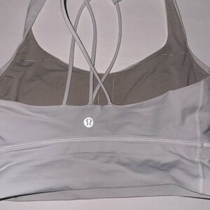 White Lulu sports bra size 4